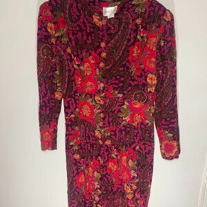 Success Dress Vintage Multicolored Pattern Dress